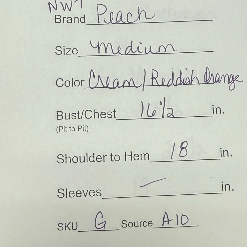 NWT Peach Red Cream Shell Print Crop Tank Top Button Detail Resort Summer M - Picture 8 of 8